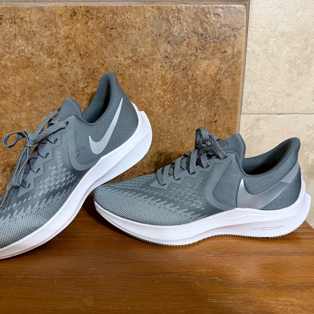 Nike Gray and White Athletic Running Shoes